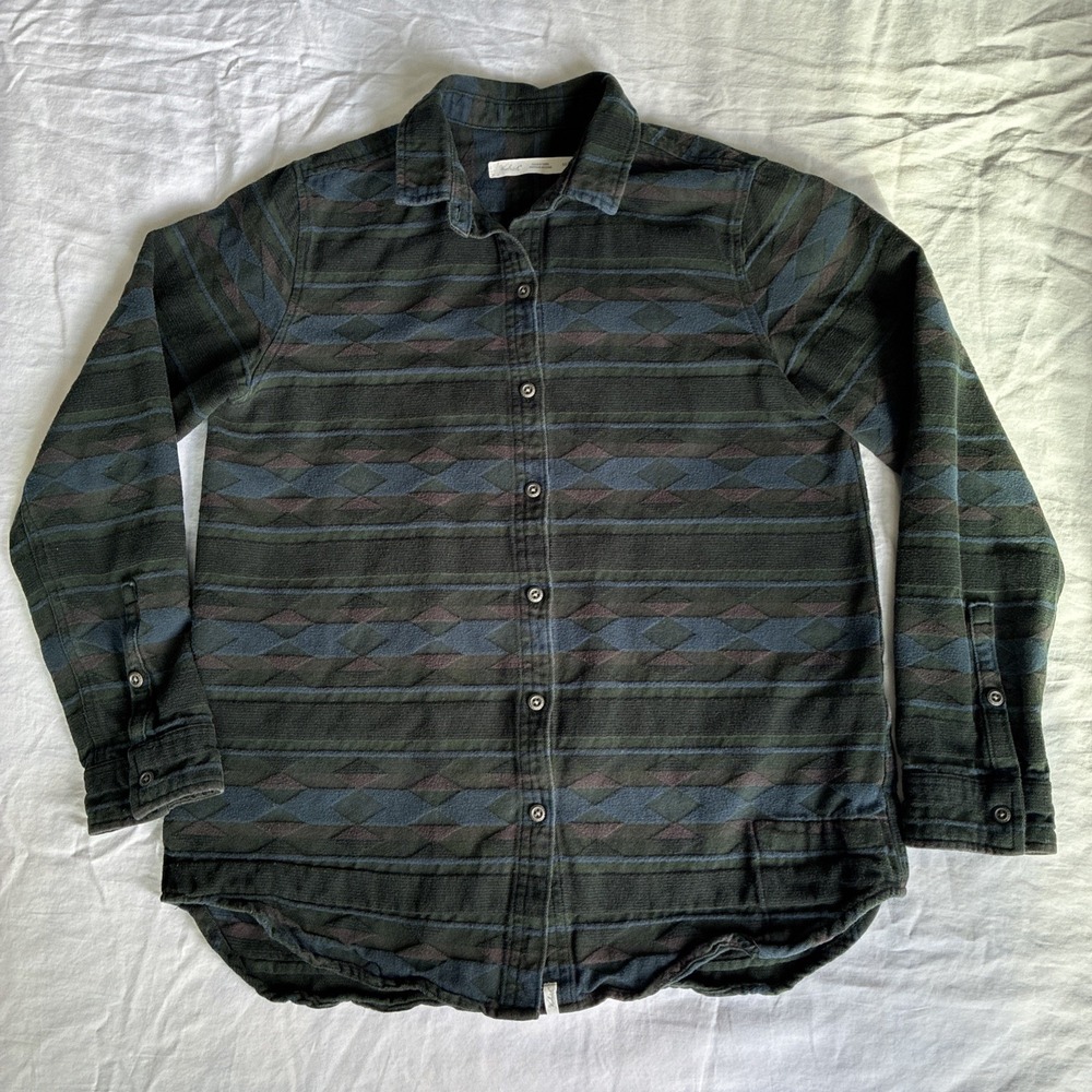 Woolrich Quinella Jacquard Button Up Shirt Aztec Western Print Small Flannel